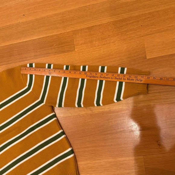 Vintage Striped Sweater in Mustard and Green Sz Large Grandpacore Brian MacNeil - Picture 6 of 7